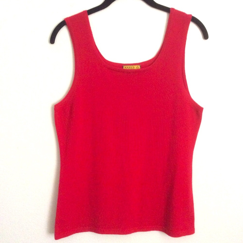 Rani Arabella 100% Cashmere Sleeveless Scoop Neck Sweater Top Made In Italy Sz L